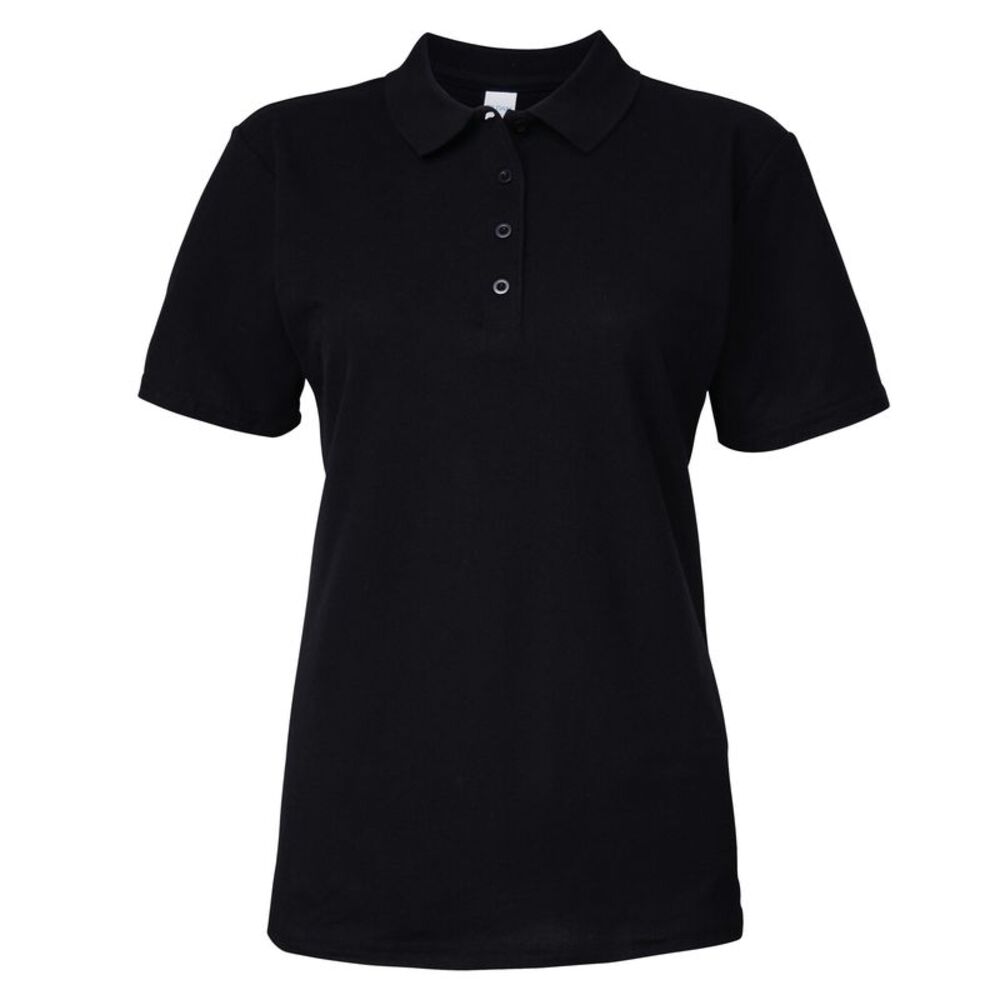 Gildan Softstyle Womens/Ladies Short Sleeve Double Pique Polo Shirt / Black